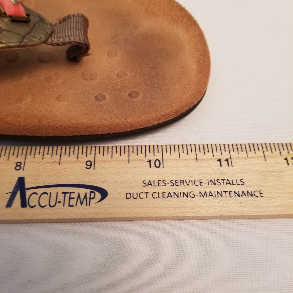 Vionic Orthaheel Bronze Pink Studded Thong Sandals Women Sz10 Orthotic Flip Flop - Picture 3 of 7